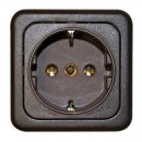 Schuko-Steckdose ohne Deckel, braun