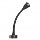 COB LED Flexi Leseleuchte - Soft-Touch, Schwarz  2.1A USB...