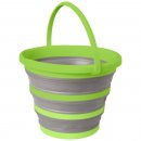 Faltbarer Eimer Drum, grau / grün, 10 Liter