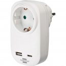 Steckdosenadapter mit USB-A/C Power Delivery 18 W,...