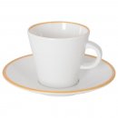 Espressoset Linea Line 2-teilig, weiß, gold