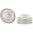 Eierbecher Linea Line 4-teilig, weiß, gold