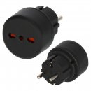 Reisestecker Schuko/IT Steckertyp L(IT) auf E/F (FR/Schuko)