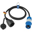 Adapterkabel CEE -> Schuko schwarz, 1,5 m